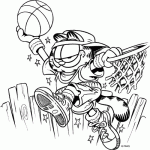 Dessin de Garfield fait du basketball 