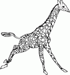Dessin de girafe qui court 