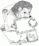 Dessin de herisson avec son cartable scolaire 