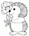 Dessin de un herisson avec une fleur 