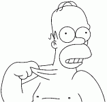 Dessin de Homer Simpson a la peau elastique 
