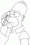 Dessin de Homer Simpson au telephone 