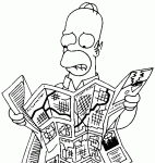 Dessin de Homer Simpson avec une carte de la ville4 
