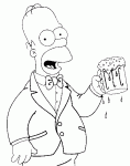 Dessin de Homer Simpson tiens une biere 