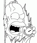 Dessin de Homer a la tete qui traverse un mur 