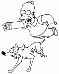 Dessin de Homer et le chien petit papa noel 