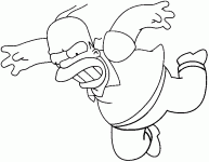 Dessin de Homer tombe dans les airs 