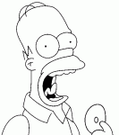 Dessin de Homer va manger un donut 