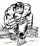 Dessin de Hulk quitte la ville 