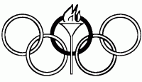 Dessin de les anneaux olympique et la flamme 