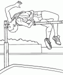 Dessin de saut en hauteur avec la technique de fosbury 