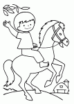 Dessin de un enfant sur un cheval 