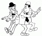 Dessin de Laurel et Hardy dansent 