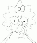 Dessin de Maggie Simpson de face 