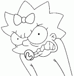 Dessin de Maggie Simpson en colere 