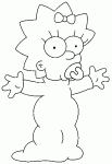 Dessin de Maggie Simpson ouvre les bras 