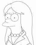 Dessin de Marge Simpson avec les cheveux a plat 