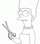 Dessin de Marge avec des ciseaux 
