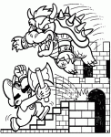 Dessin de Bowser attaque Mario 