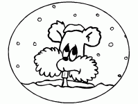 Dessin de Une marmotte sous la neige 