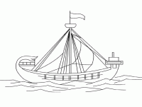 Dessin de bateau moyen age 