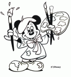 Dessin de Mickey est un peintre 