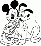 Dessin de Mickey et son chien Pluto 