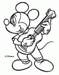 Dessin de Mickey joue de la guitare 