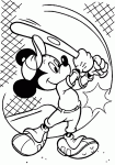 Dessin de coloriage de Mickey qui joue au baseball 