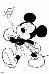 Dessin de coloriage de Mickey qui siffle 