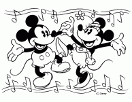 Dessin de Mickey et Minnie dansent 