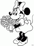 Dessin de Minnie a recue des fleurs 