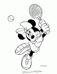 Dessin de Minnie joue au tennis 