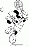 Dessin de dessin de Minnie qui joue au tennis 