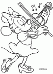 Dessin de dessin de Minnie qui joue du violon 