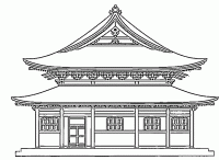 Dessin de temple japonais 
