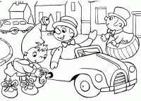 Dessin de oui oui remonte la cle de sa voiture 