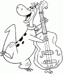 Dessin de Dino joue de la guitare 