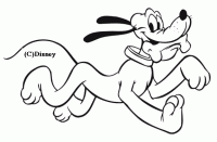 Dessin de pluto tient un os 