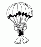 Dessin de Popeye avec un parachute 