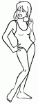 Dessin de sabrina en maillot de bain 