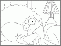 Dessin de The simpsons Marge in bed 