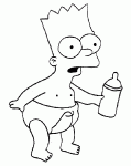 Dessin de bart en couche culotte 