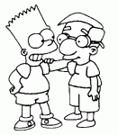 Dessin de bart et milhouse van houten 
