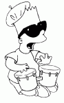 Dessin de bart fait de la musique avec des tamtam 