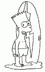 Dessin de bart surfeur 