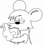 Dessin de Itchy fume 