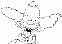 Dessin de Krusty rigole 