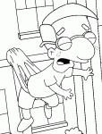 Dessin de Milhouse suspendu a un mur 