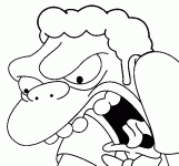 Dessin de Moe Szyslak est en colere 